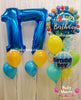 Blue Starburst ~ Jumbo Number Birthday Balloon Bouquet Set #139