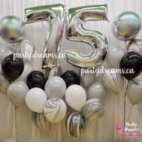 Classic B&W ~ Jumbo Number Birthday Balloon Set #MB1