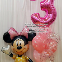 Minnie Mouse Airwalker Birthday Balloon Bouquet Set #258