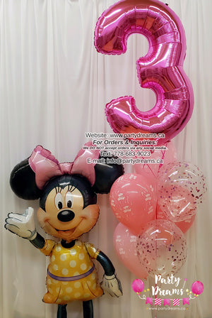 Minnie Mouse Airwalker Birthday Balloon Bouquet Set #258