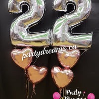 Jumbo Number with Heart Balloon Bouquet Set #298