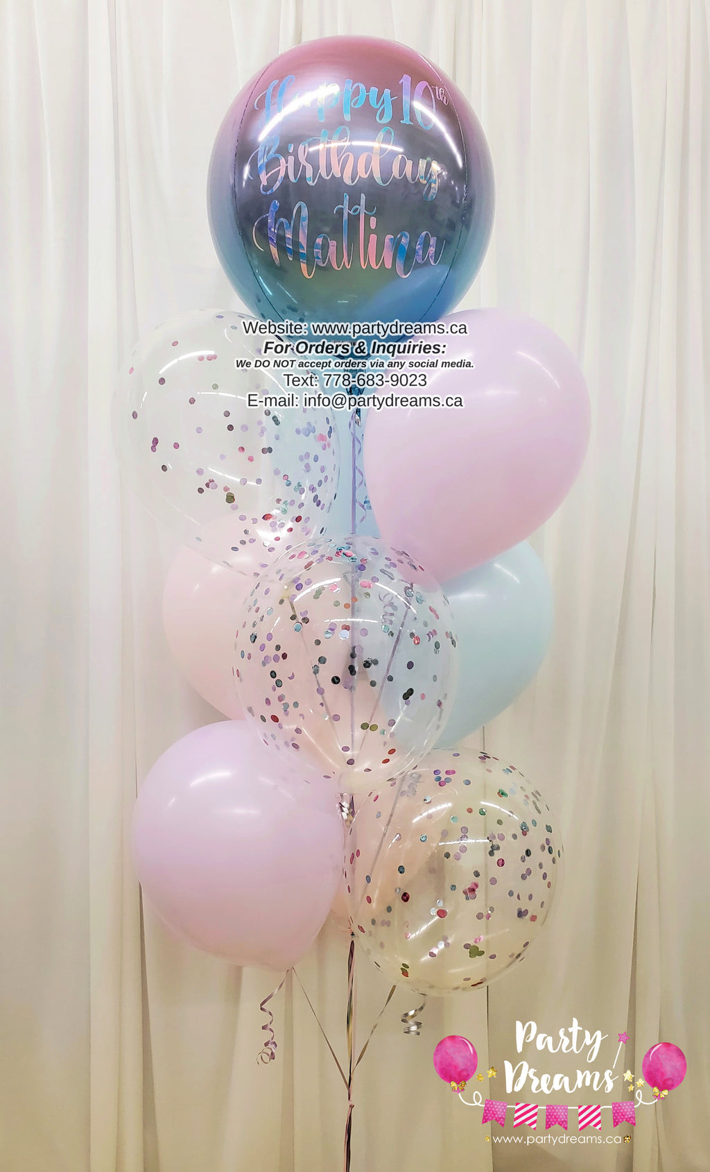 Ombre Sparkle ~ Bespoke Orbz Balloon Bouquet #276