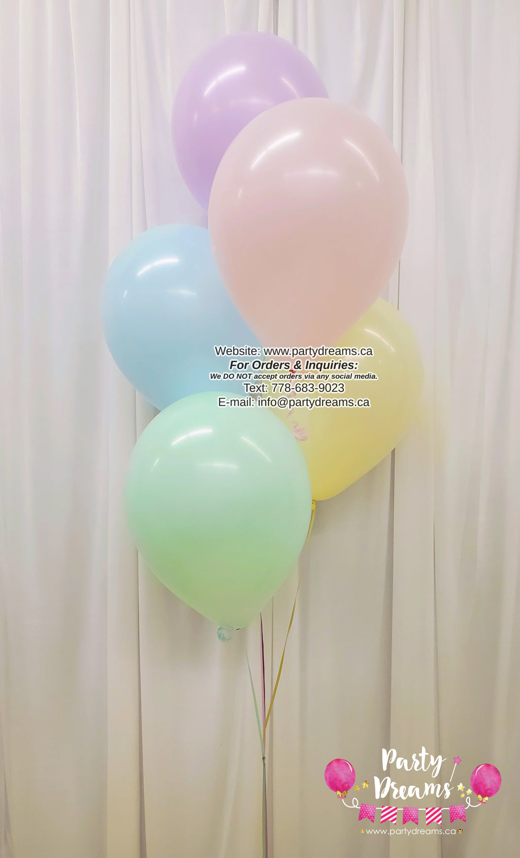 5 - Latex Balloon Bouquet (Pastel Mix)
