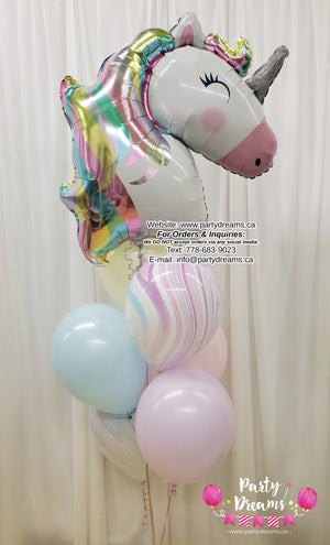 Pastel Unicorn Party! ~ Birthday Balloon Bouquet #286