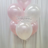 7 - Latex Balloon Bouquet (Pearl Pink & White Mix)