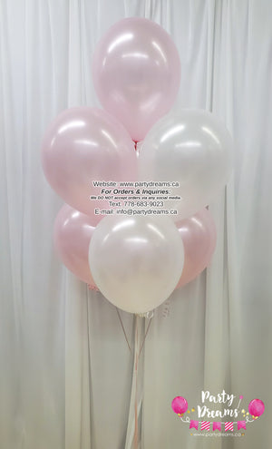 7 - Latex Balloon Bouquet (Pearl Pink & White Mix)