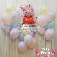Pastel Fun ~ Peppa Pig Balloon Bouquet Set #231