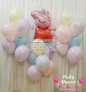 Pastel Fun ~ Peppa Pig Balloon Bouquet Set #231
