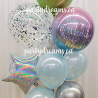 Wondrous Wishes ~ Bespoke Ombre Orbz Birthday Balloon Bouquet Set #124