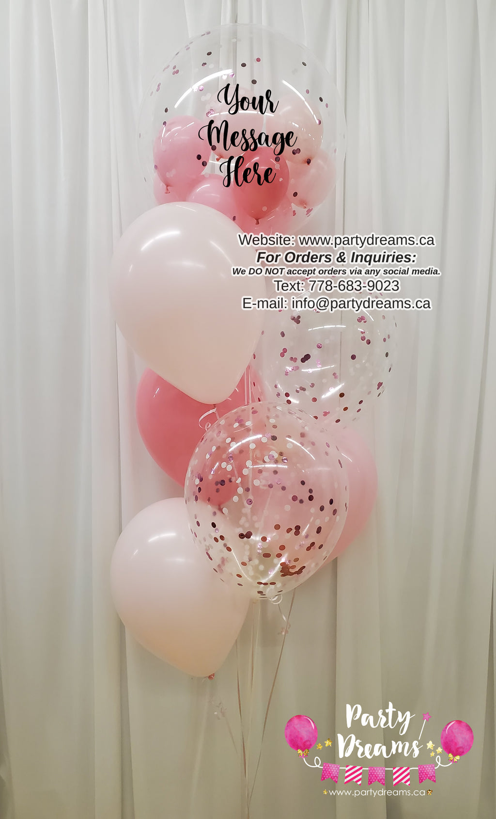 A Little Pink Me Up ~ Bespoke Bubble Balloon Bouquet #257