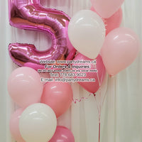 Simply Pink & White ~ Jumbo Number Balloon Bouquet Set #273