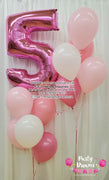 Simply Pink & White ~ Birthday Number Balloon Bouquet Set #273