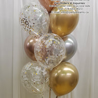 Elegant Celebration Mix ~ 10 Standard & Confetti Latex Balloon Bouquet #CF11