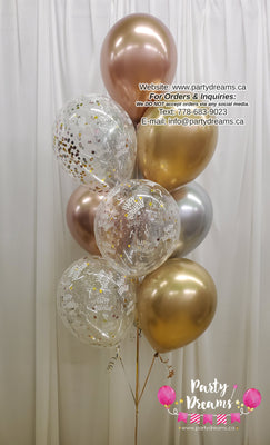 Elegant Celebration Mix ~ 10 Standard & Confetti Latex Balloon Bouquet #CF11