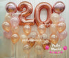 Fabulous Birthday ~ Rose Gold Jumbo Number Birthday Balloon Bouquet Set #105