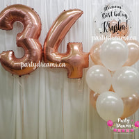 Soft & Sweet! ~ Jumbo Number & Bespoke Bubble Balloon Bouquet Set #SA01