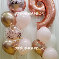 At First Blush ~ Jumbo Number & Bespoke Orbz Balloon Bouquet Set #244
