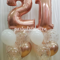 Angel Blush ~ Jumbo Number Birthday Balloon Bouquet Set #129