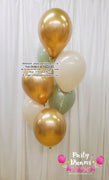 7 - Latex Balloon Bouquet (Sage Green, Sand White, Chrome Gold Mix)