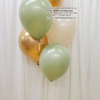 5 - Latex Balloon Bouquet (Sage Green, Sand White, Chrome Gold Mix)