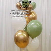 Simply Gold & Sage ~ Bespoke Bubble Balloon Bouquet #291