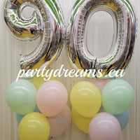 Pretty Pastel ~ Jumbo Number Birthday Balloon Bouquet Set #88