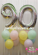 Pretty Pastel ~ Jumbo Number Birthday Balloon Bouquet Set #88