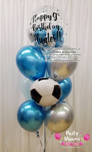 Soccer Lover ~ Bespoke Bubble Balloon Bouquet #260