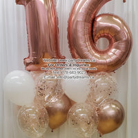 Angel Blush ~ Jumbo Number Birthday Balloon Bouquet Set #129