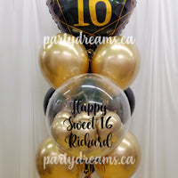 Brilliant 16! ~ Bespoke Bubble Birthday Balloon Bouquet #163