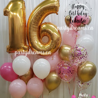 Super Sweet 16 ~ Jumbo Number & Bespoke Bubble Balloon Bouquet Set #127