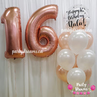 Soft & Sweet! ~ Jumbo Number & Bespoke Bubble Balloon Bouquet Set #SA01