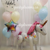 Make A Wish! ~ Unicorn Airwalker Birthday Balloon Bouquet Set #110