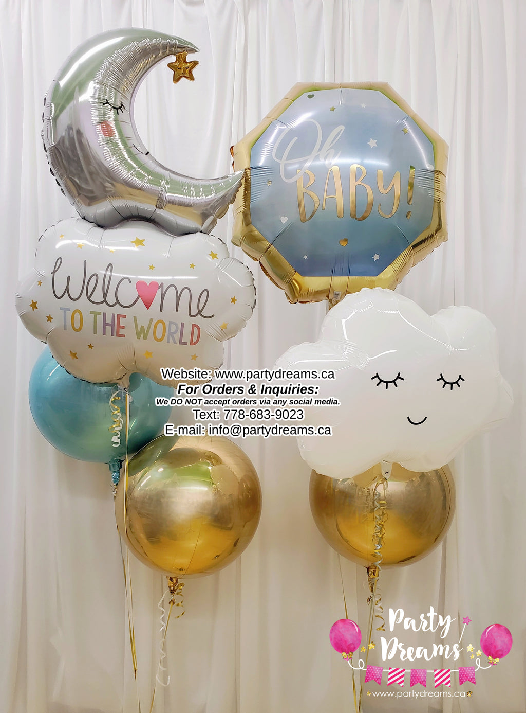 Welcome Baby To The World ~ Welcome Baby Balloon Bouquet #226