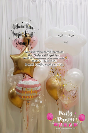Welcome Precious Baby ~ Bespoke Bubble Balloon Bouquet #213