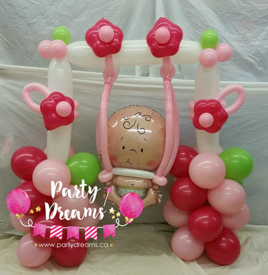Welcome Baby Girl on Swing (Medium) #BBS11
