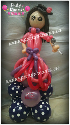 Balloon Sculpture - Birthday Singing Girl (Medium) #BP27