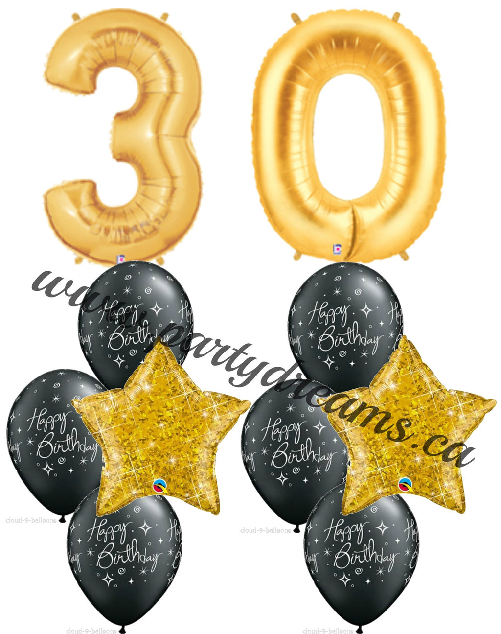 Milestone Jumbo Number Birthday Balloon Bouquets Set #BDH10