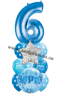 Jumbo Number Birthday Balloons Bouquet #BDH12